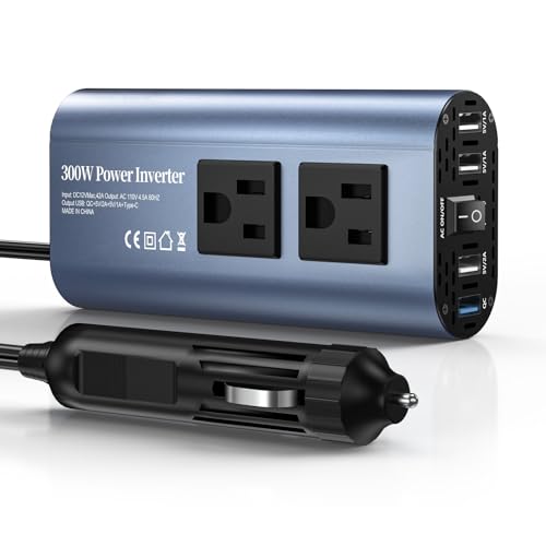 300W Car Power Inverter (Blue)