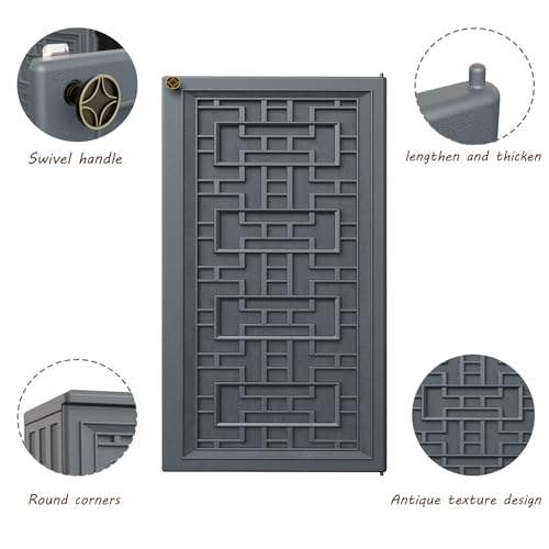 Indoor Outdoor Storage Cabinet Waterproof with Shelf (Gray)