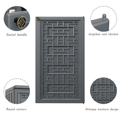 Indoor Outdoor Storage Cabinet Waterproof with Shelf (Gray)