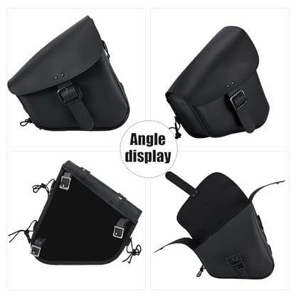 Motorcycle Swing Arm Bag Solo Saddle Bags For Sportster Softail PVC Waterproof Motorcycle Luggage Bags for Motorcycle or Bike (Black-Single Buckle / Right Side)