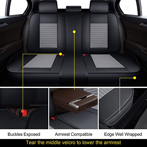 Car Seat Covers Full Set (Gray+Black / Full set)