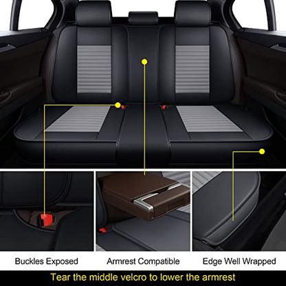 Car Seat Covers Full Set (Gray+Black / Full set)