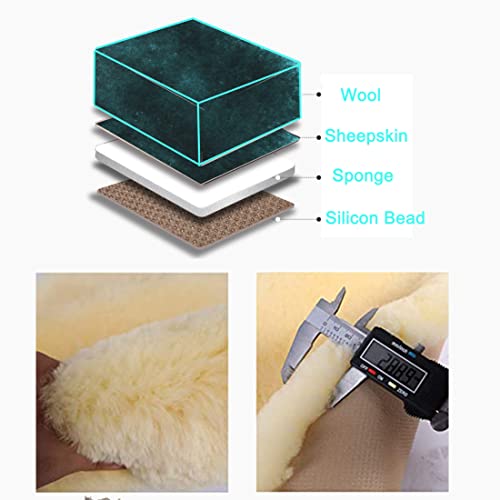 Genuine Sheepskin Car Rear Seat Rear Cover for Fuzzy Fur Wool Cushion (Alpine Green)