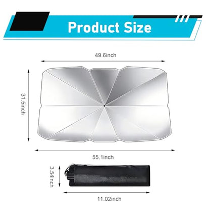 Car Windshield Sun Shade Umbrella (1 PC / Silver #01)