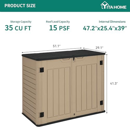 Outdoor Resin Storage Sheds (Medium-4.3x3.4ft / Brown)