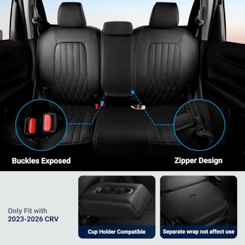 Custom for Honda CRV Seat Covers 2023 (Black / CR-V2023-2026 EX,EXL,LX ,Sport,Hybrid)