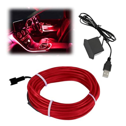 EL Wire Interior Car LED Strip Lights (Red)