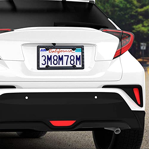 License Plate Frames American Flag (Black-Plastic-2P)