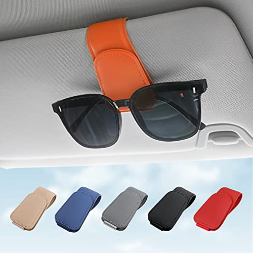 Sunglass Holder for Car Sun Visor Sunglasses Clip Car accessories (Orange)