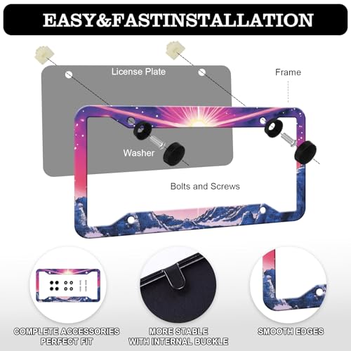 Sunset Mountain Anime License Plate Frames (Sunset Mountain)