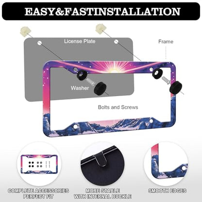 Sunset Mountain Anime License Plate Frames (Sunset Mountain)