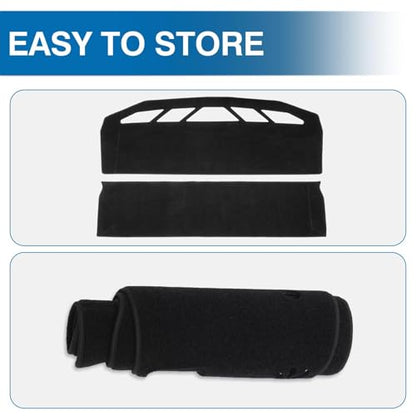 Black Dash Cover for Tesla Cybertruck 2024 2025 2026 Polyester Dashboard Cover Non (Cybertruck 24-26(Black))