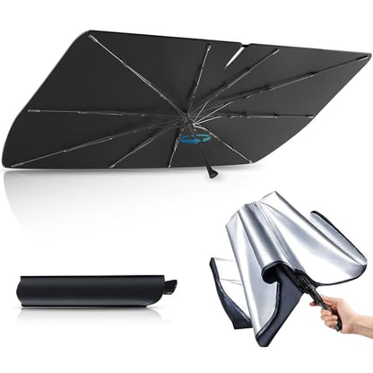 Windshield Sun Shade Umbrella Compatible with GMC Sierra 1500 2500 3500 2019 2020 2021 2022 2023 (for GMC Sierra 2019-2024 - Umbrella)