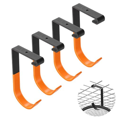 Garage Ceiling Rack Bike Hooks (Orange Flat Hook 4 Pack)