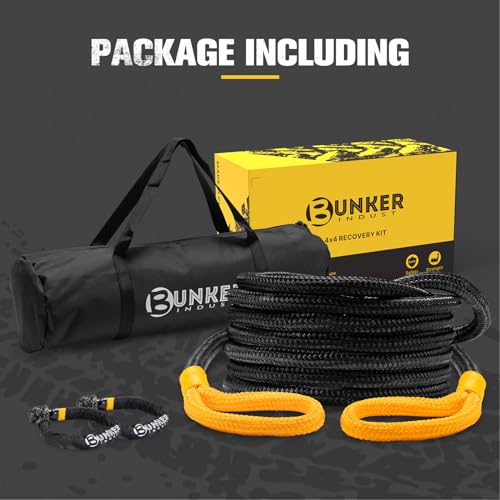 1"×30ft Kinetic Recovery Rope with 2 Soft Shackles Kit (1in×30ft)