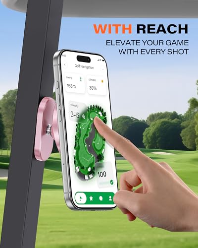 Pink Alloy Magnetic Golf Cart Phone Holder (Pink (1 Count))