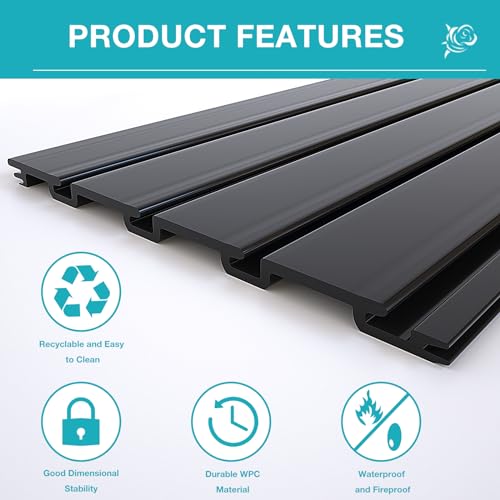 Slatwall Panel Wall Storage Systems (4x4ft / Black)