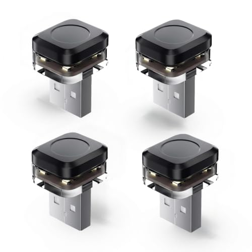 4 PCS Car Interior USB LED Lights