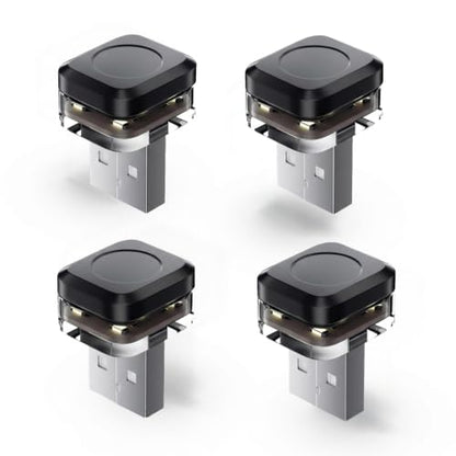 4 PCS Car Interior USB LED Lights
