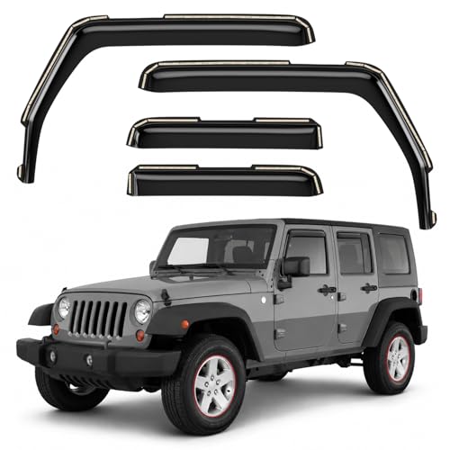 Window Deflectors Smoke Tinted In (For Wrangler JK 07-18)