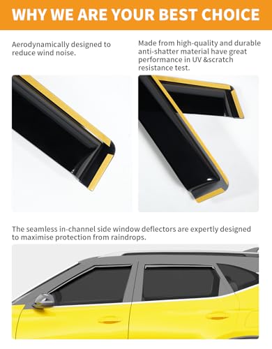 in Channel Window Visors Rain Guards for Kia Seltos 2021 (2021-2026 Kia Seltos)