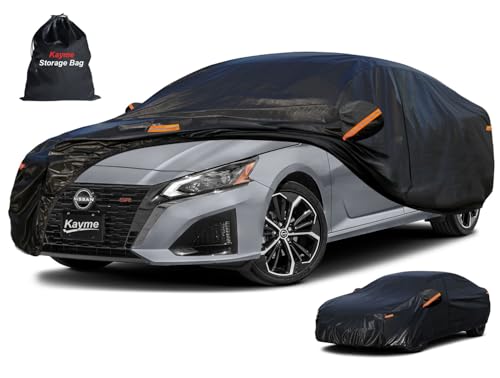 7 Layers Waterproof Car Cover for Nissan Altima 2002 (PE-Black / Custom Fit Nissan Altima)