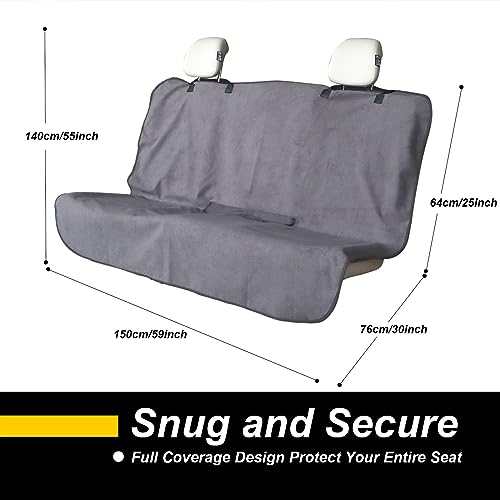 Back Seat Cover for Car Trucks Van SUV Jeep (Rear Bench Seat Towel / Grey)