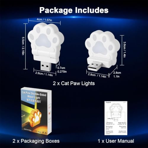 2 Pcs Mini Car USB Night Light
