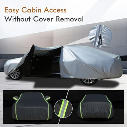 Car Cover for Automobiles Waterproof (Silver / 3XL：for Sedan(Lenght 170"-190"))