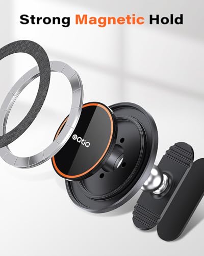 Magnetic Car Phone Mount Holder with 3M Adhesive (Orange-2 Pack)
