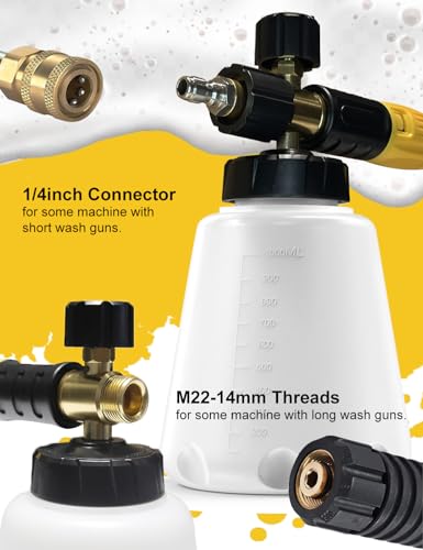 Foam Cannon with Pressure Washer Tips and Nozzle Holder (Foam Canon with 5 Nozzles)