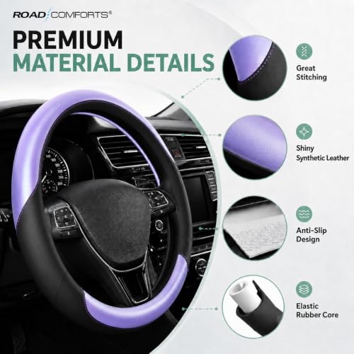 Steering Wheel Cover (Black&Purple)