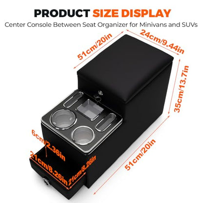 Center Console Between Seat Organizer for Minivans (off-white)