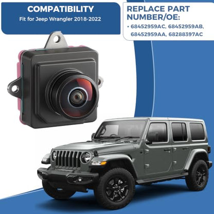 68452959AC Rear View Backup Reverse Camera Fit for Jeep Wrangler 2018 (Fit for Jeep Wrangler 2018-2022)