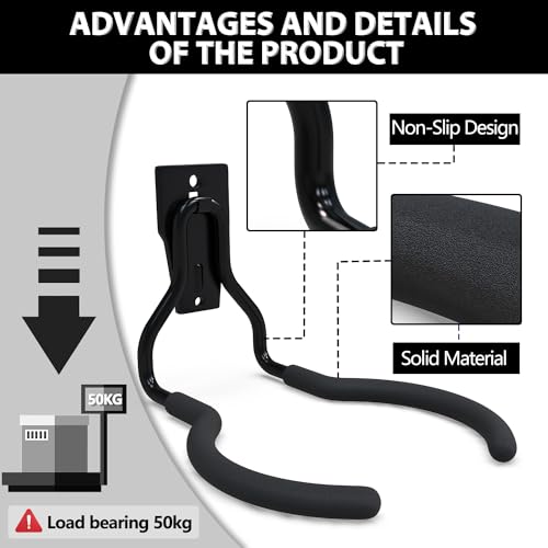 Oversized Garden Power Tool Hanger 4 Pack (4 Pack Weed Eater Hanger - 2SU / Black)