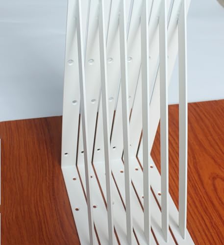 16 Pack L16 x H 10" White Heavy Duty Shelf Brackets with Screws Metal Shelf Brackets Shelf Support Angle Brackets for Shelves L Brackets Heavy Duty Floating Shelf (16 Pack-White / 16''x10'')