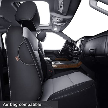 Custom Fit Seat Covers for 2014 (B ( 2014-2018 Crew Cab) / Black & Gray)