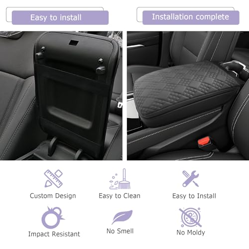 2026 2027 Traverse Center Console Cover Compatible with 2024 2025 2026 2027 Chevrolet Traverse Accessories 2027 Traverse LT (2024-2027 Traverse Thick Black)
