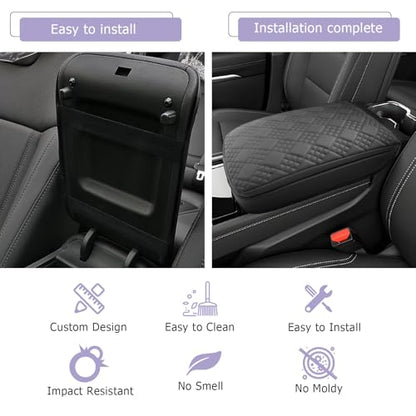 2026 2027 Traverse Center Console Cover Compatible with 2024 2025 2026 2027 Chevrolet Traverse Accessories 2027 Traverse LT (2024-2027 Traverse Thick Black)