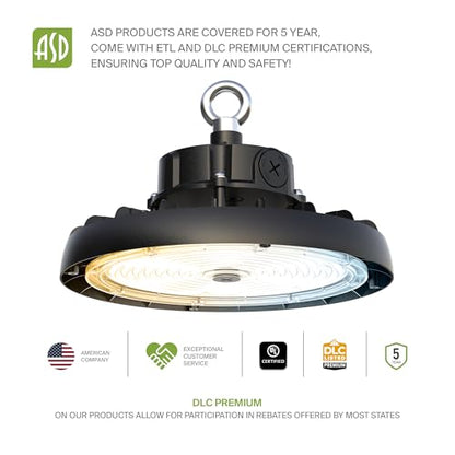 200W LED High Bay UFO Lighting (Black)