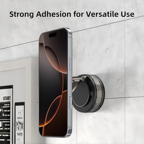 Car Phone Holder for Magsafe [98LBS Suction & 2400gf Magnetic] 360° Rotatable Adjustable Car Phone Mount with Vacuum Suction Cup (D. T30-Black Base)