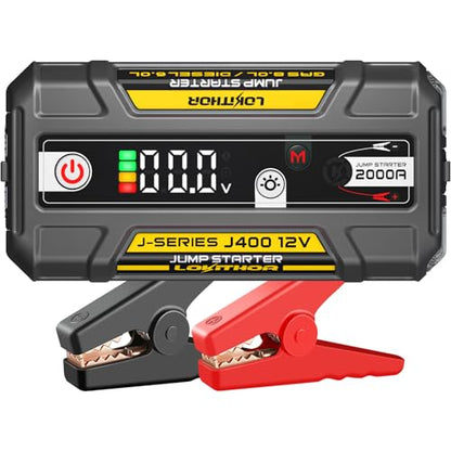 J400 Portable Jump Starter for Upto 8.0L Gas & 6.0L Diesel Engines (Yellow)