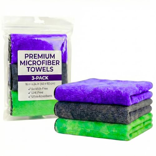 PAKS 3 Pack Reusable Microfiber Towels (16 x 24 Inch)