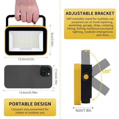 2 Pack USB Rechargeable LED Work Lights (Black (2 Pack))