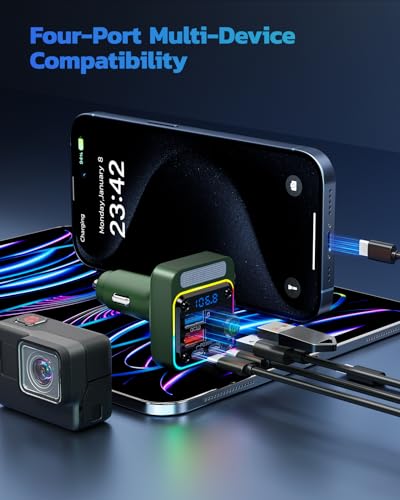 54W Bluetooth 5.3 Car Adapter (Green)