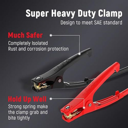 8 Gauge 12FT Jumper Cables Heavy Duty Booster (8 Gauge, (12FT) Standard Connector)