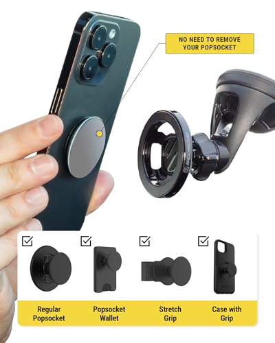 SMS2WD MagicMount MagSafe Suction Cup Phone Mount for Car Windshield (Window / Dash Suction / 1 Pack)