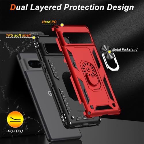 for Google Pixel 7 Case with Screen Protector (Red / Google Pixel 7)