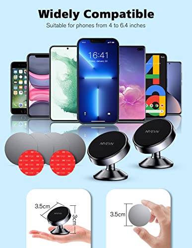 2 Pack Magnetic Phone Holder for Car (Black)