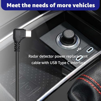 USB C to RJ11 Radar Detector Power Cord for Escort Uniden Cobra (4.92FT)